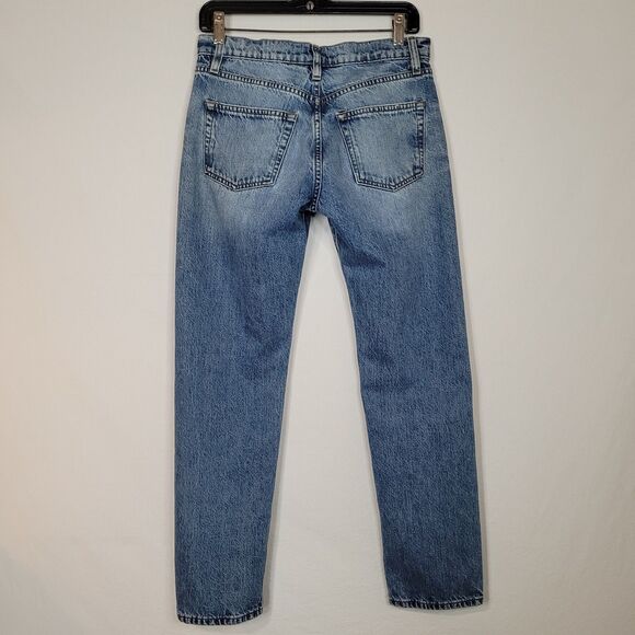 FRAME Jeans Le Slouch Biodegradable Size 24 Blue Straight Leg Button Fly 29x28.5 - Picture 2 of 13